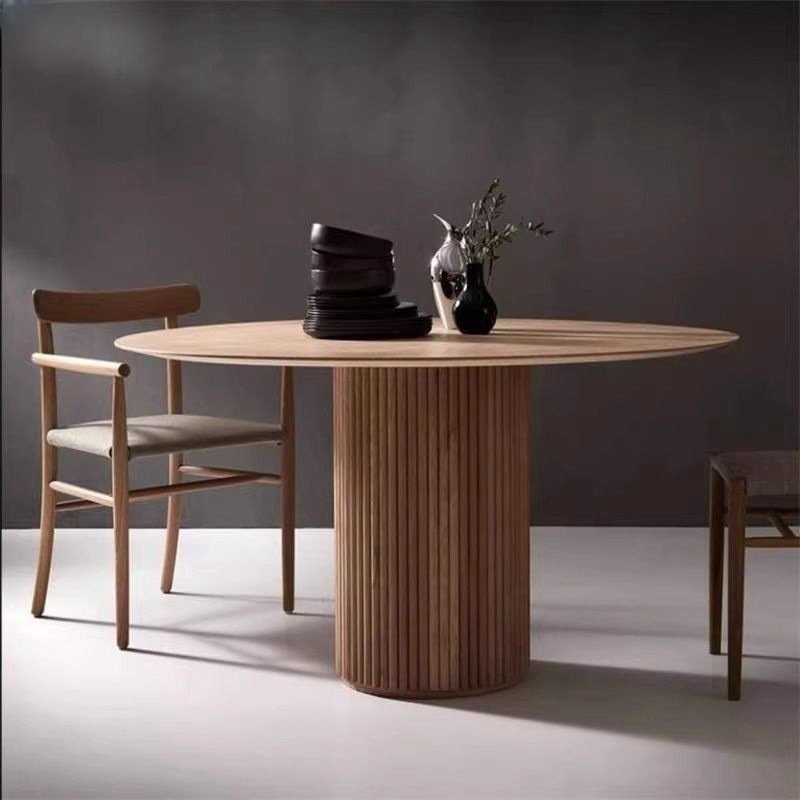 Solid Wood Furniture Round Table Dining Room Table Nordic Simple Small Apartment Vintage Round Table
