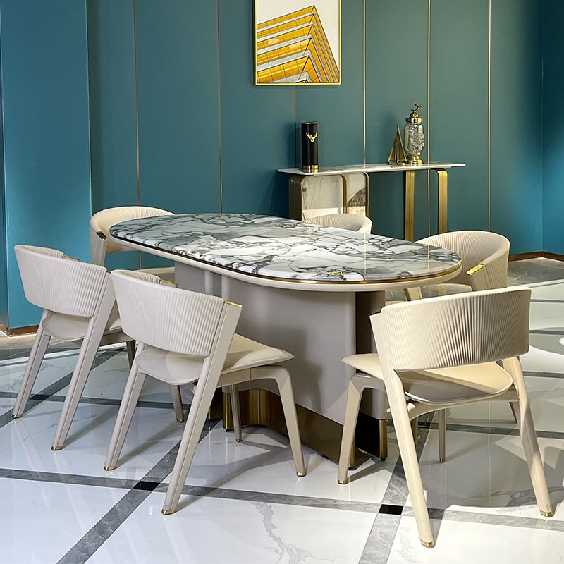 High quality circular round dining table set marble dining table set modern