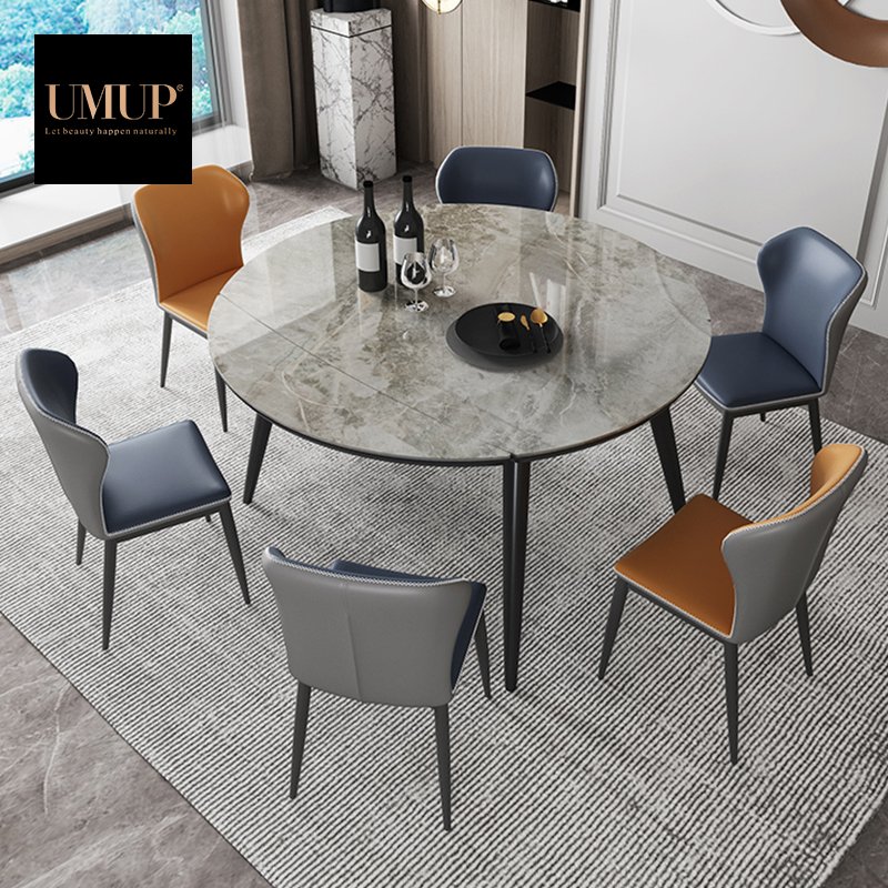 Dining Tables Extendable Round Dining Table Modern Rock Beam Top Table
