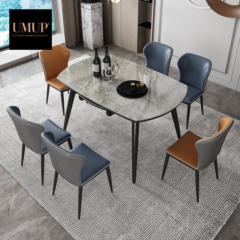 Dining Tables Extendable Round Dining Table Modern Rock Beam Top Table
