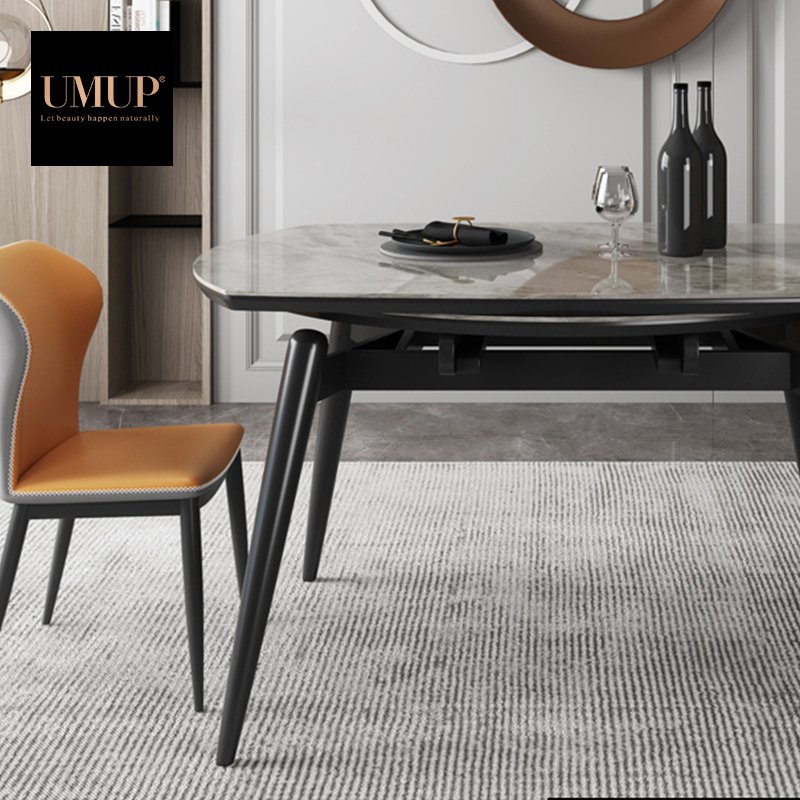 Dining Tables Extendable Round Dining Table Modern Rock Beam Top Table