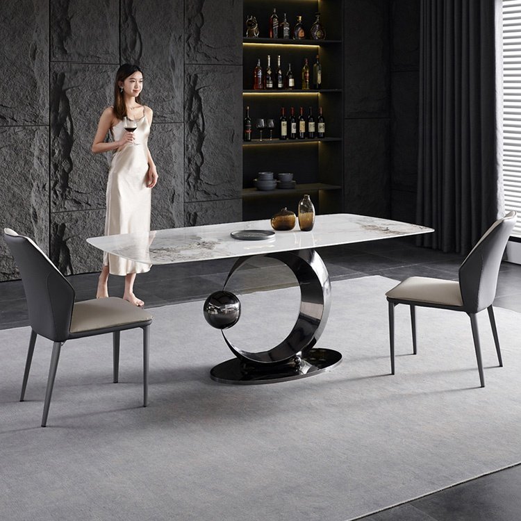 High quality Long Seater rectangle dining room table sets 4/6/8/10 chairs furniture luxury dining table set with low price