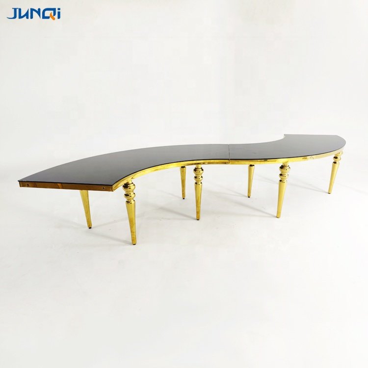 Glass wedding crystal stainless steel gram table rectangle oval round banquet party stainless steel table weddings