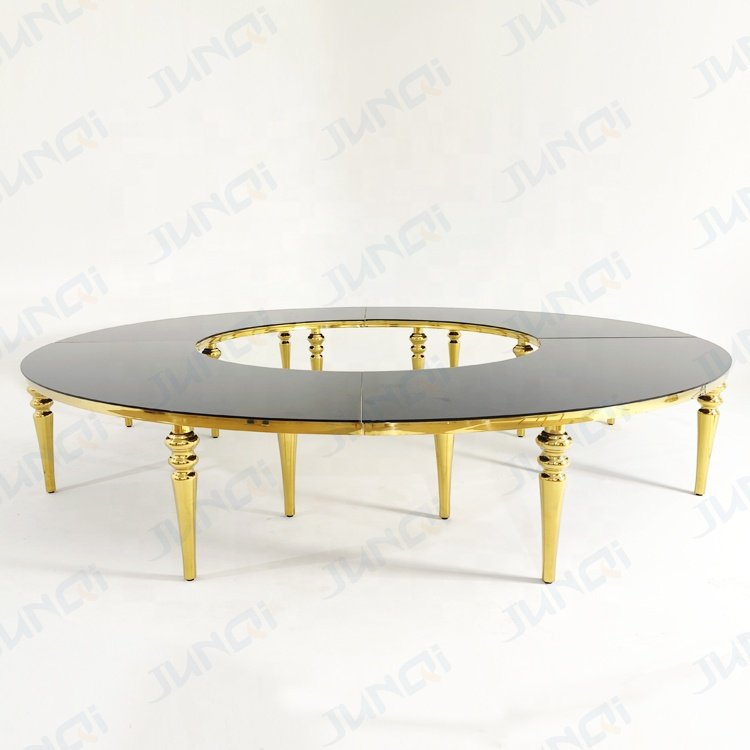 Glass wedding crystal stainless steel gram table rectangle oval round banquet party stainless steel table weddings