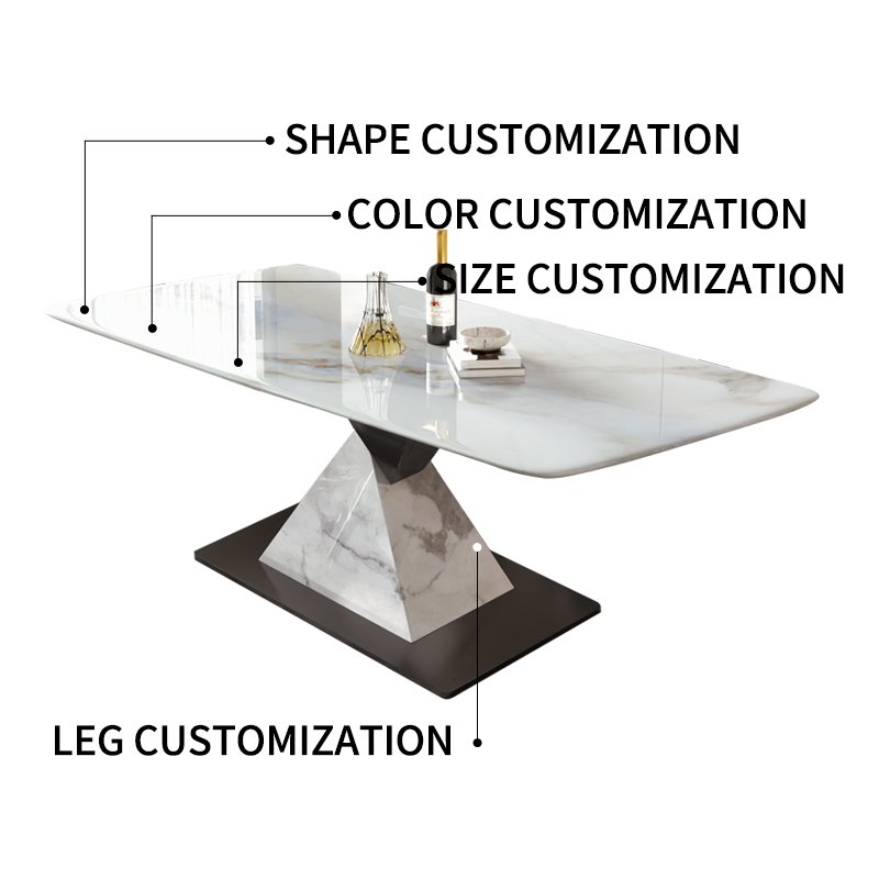Foshan Factory Luxury Modern Dining Table Marble Round Top Metal Leg Dining Table For Dining Room 6 8 Seats recycled pine