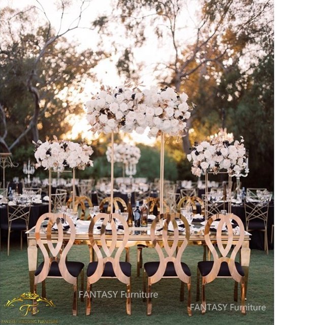 Modern design washington wedding table gold stainless steel mirror event table