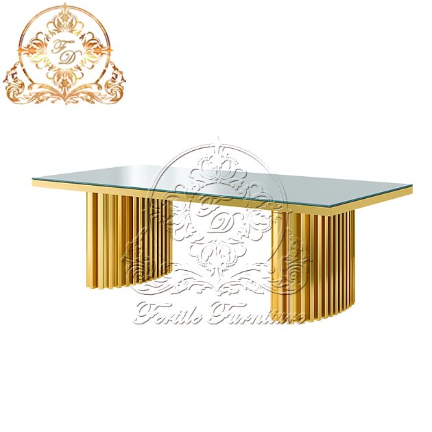 Luxury Rectangular Shape Dining Long Wedding Dinning Wedding Dinning Table Set