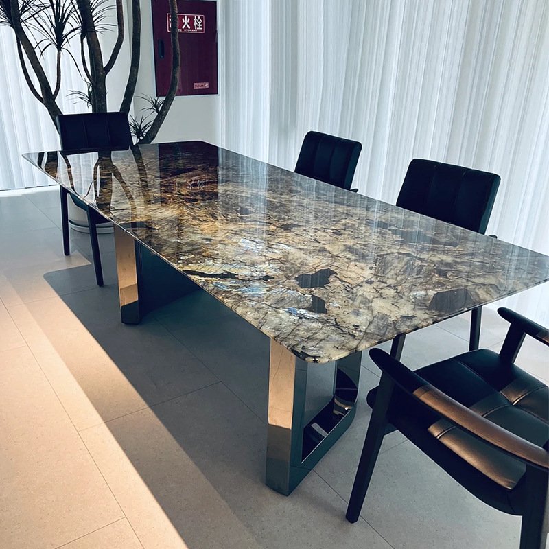 Luxury Marble Dining Table Rectangular Marble Dining Table Set 8 Seaters Marble Dining Table