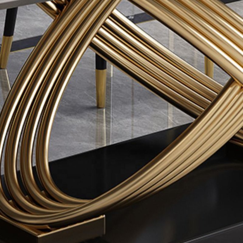 Modern Restaurant Furniture table Mable Top Stainless Steel Base Dinning Table For Dinning Room