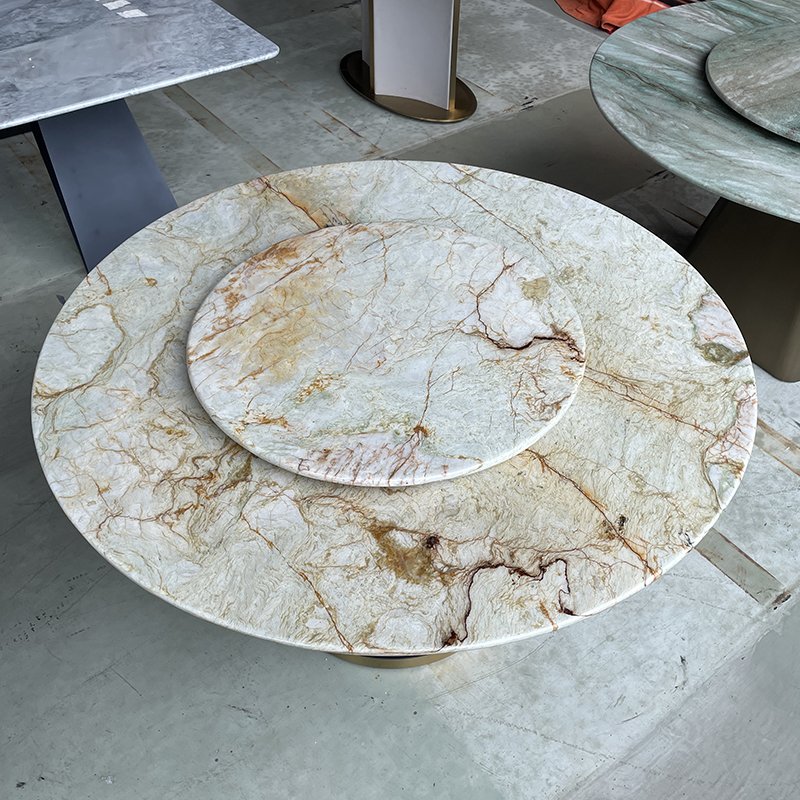 Elegant modern dining room furniture marble dining table luxury round dining table set 6 chairs