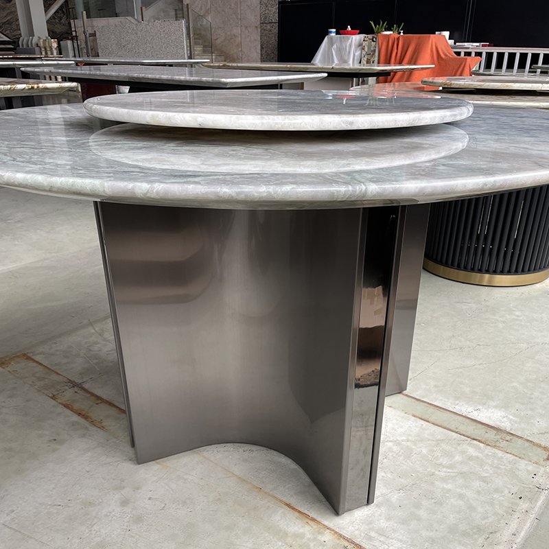 Elegant modern dining room furniture marble dining table luxury round dining table set 6 chairs