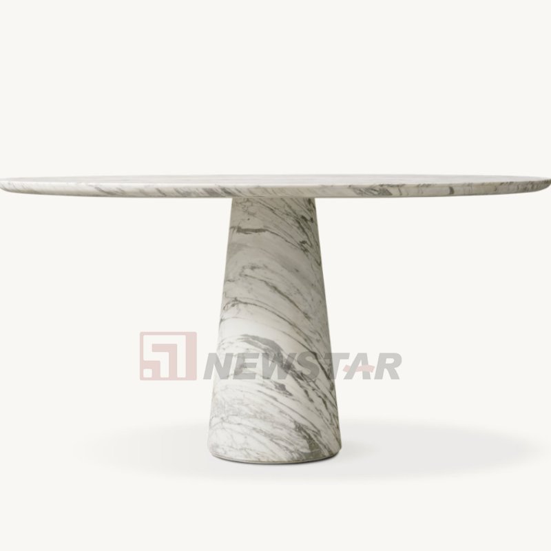 Newstar Personalized Custom Round Dining Table Modern Simple Marble Dining Table Handcrafted Dining Tables