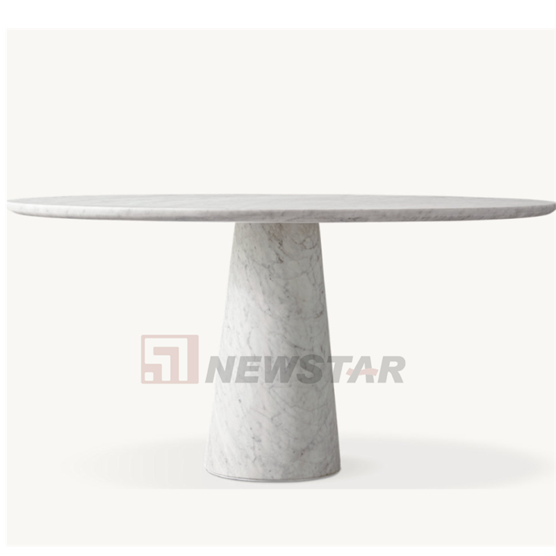 Newstar Personalized Custom Round Dining Table Modern Simple Marble Dining Table Handcrafted Dining Tables