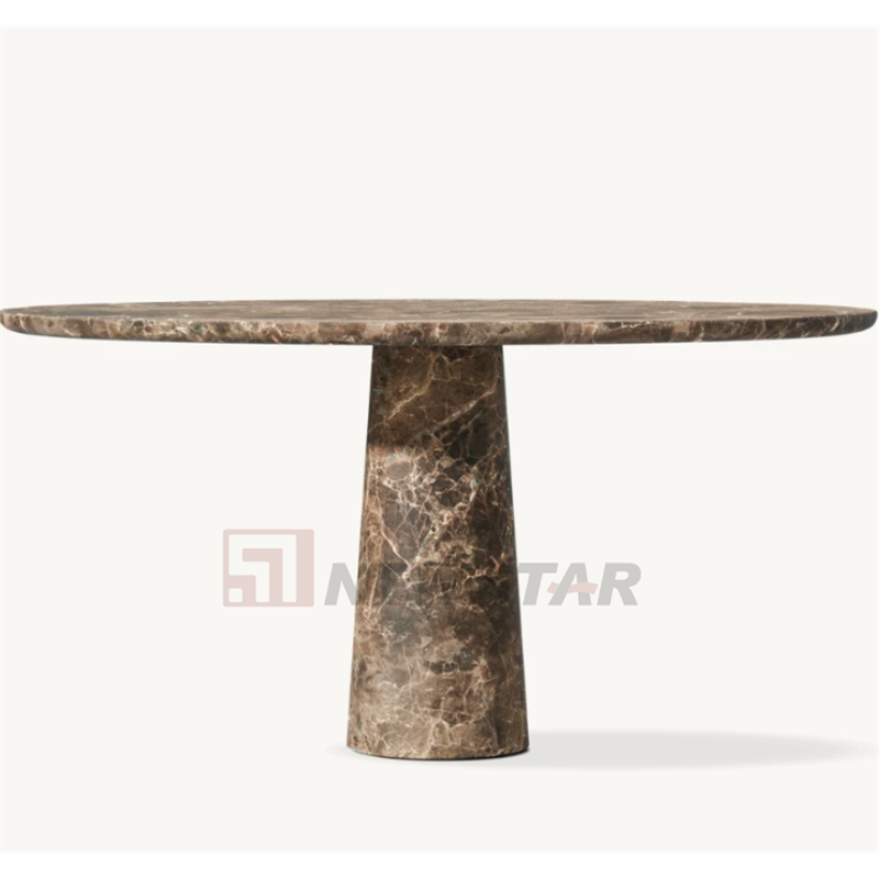 Newstar Personalized Custom Round Dining Table Modern Simple Marble Dining Table Handcrafted Dining Tables