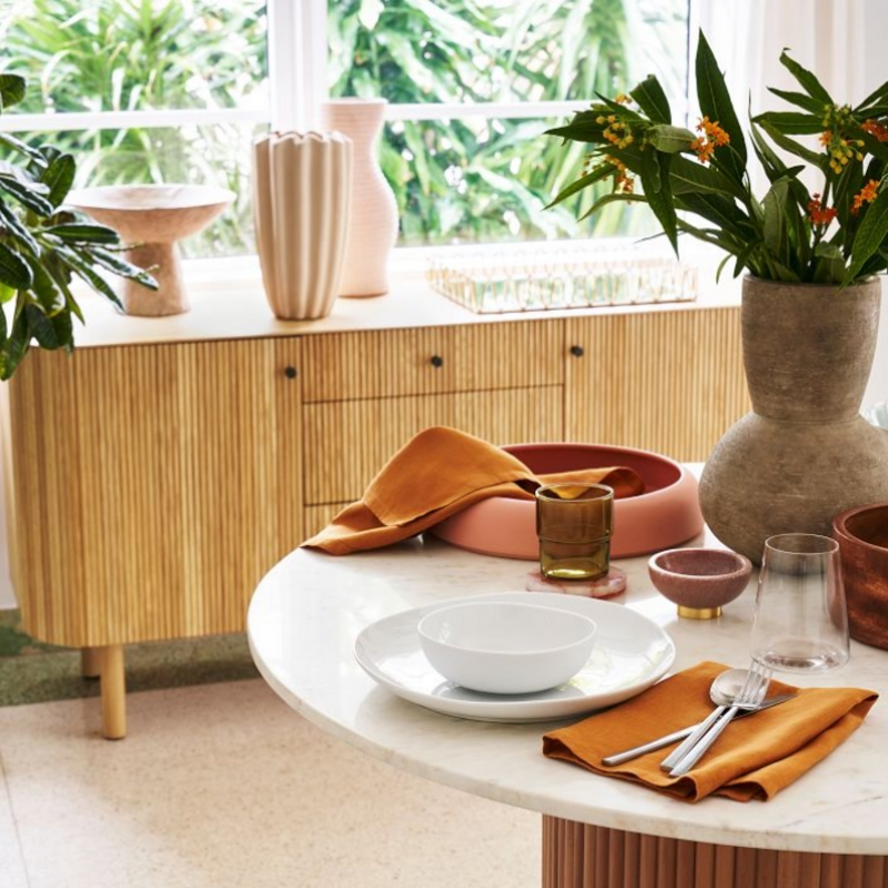 Kitchen Sideboard Dining Buffet Cabinet with 3 Drawers, Floor Storage Cabinet with Wooden Console Table