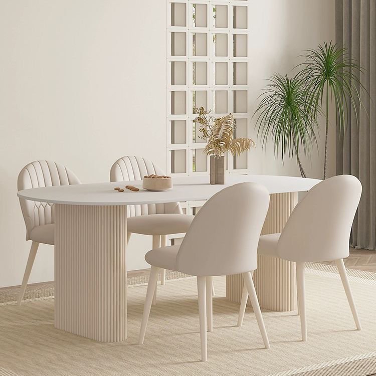 Hot Sale Marble Dining Table And Chairs Set Cylindrical Table Legs Kitchen Island Dining Tables Office Desk For Hotel Villa