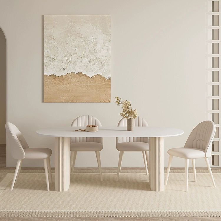 Hot Sale Marble Dining Table And Chairs Set Cylindrical Table Legs Kitchen Island Dining Tables Office Desk For Hotel Villa