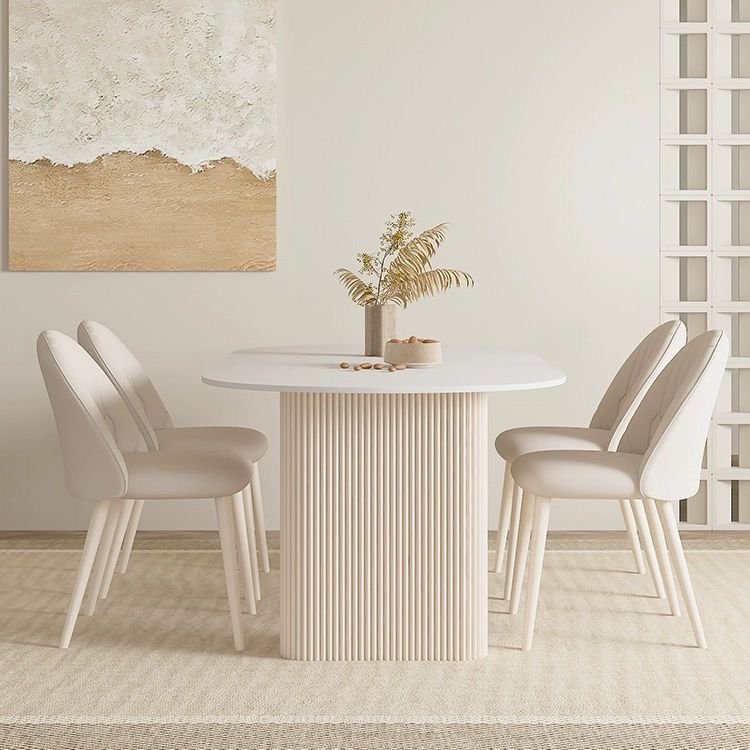 Hot Sale Marble Dining Table And Chairs Set Cylindrical Table Legs Kitchen Island Dining Tables Office Desk For Hotel Villa