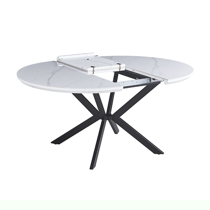 Economic Round Wooden Dining Tables Expandable Restaurant Dining Table