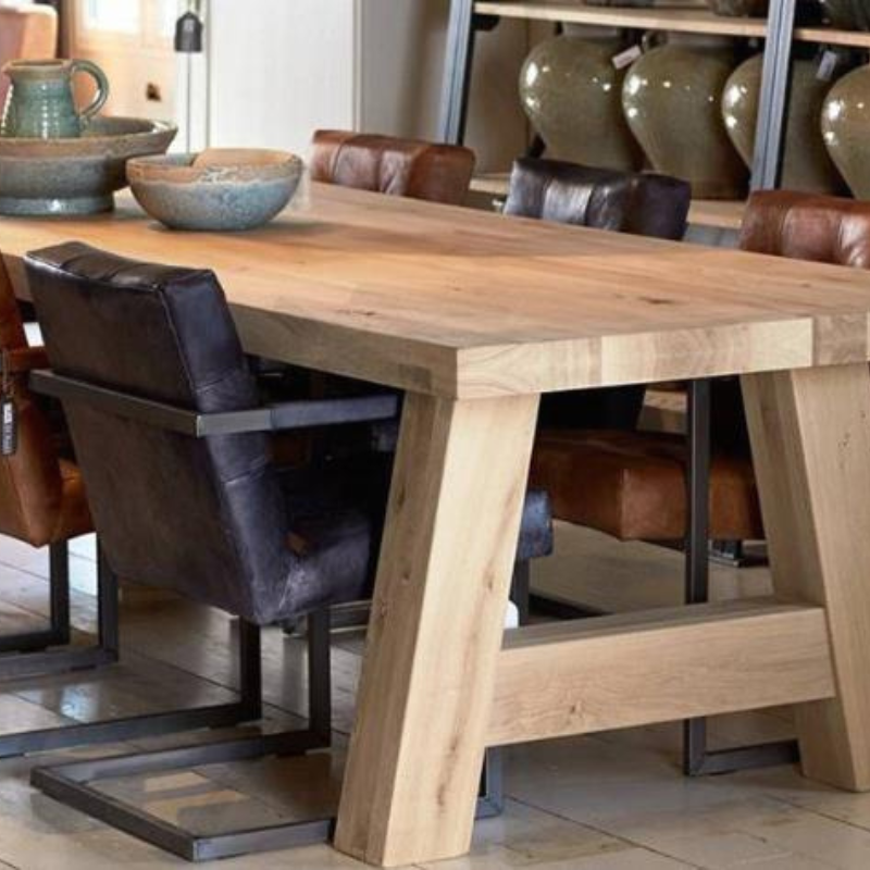Scandinavian modern hotel restaurant simple dining table solid wood family dining table living room table and chair combination