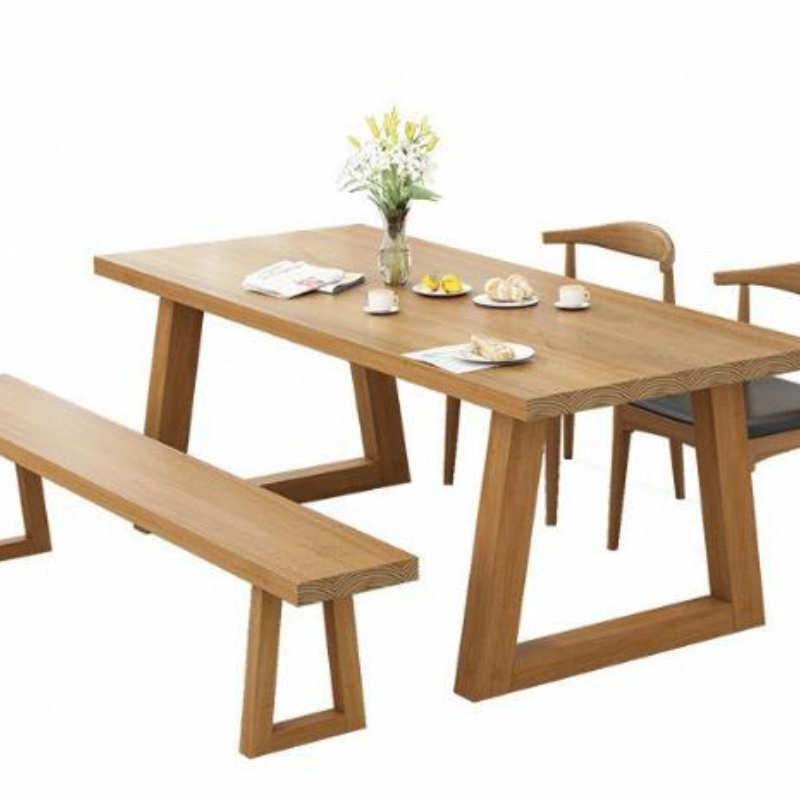 Scandinavian modern hotel restaurant simple dining table solid wood family dining table living room table and chair combination