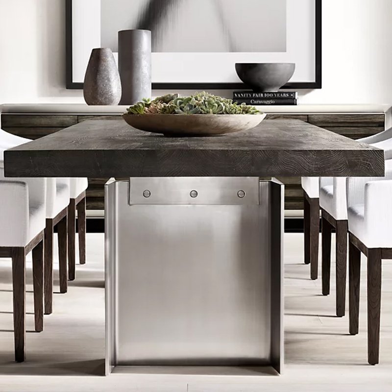 Dining Room Furniture Modern Live Edge Wooden Kitchen Restaurant Solid Walnut Wooden Table
