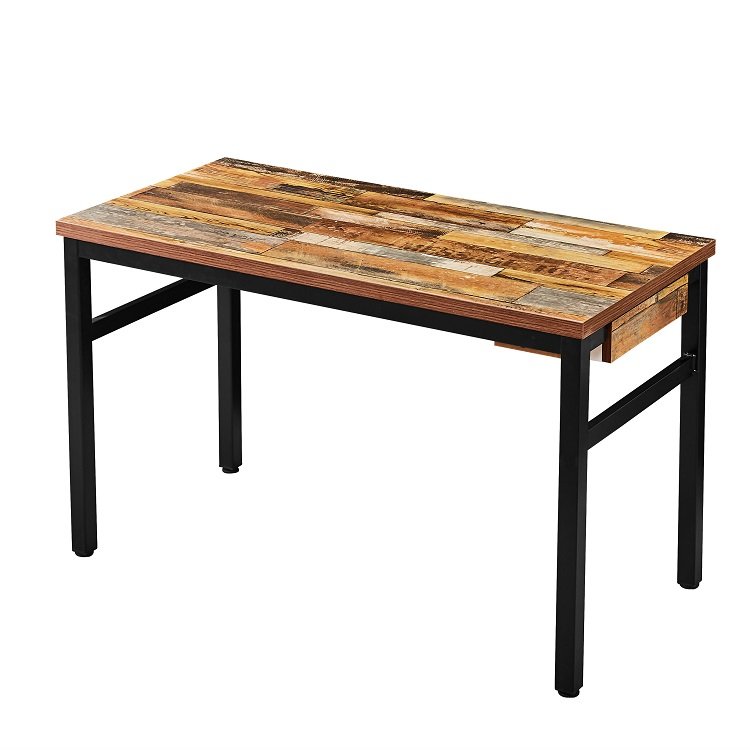 Factory Wholesale Dining Table Modern Cafe Square Wooden table board metal legs dining rome metal table storage drawer