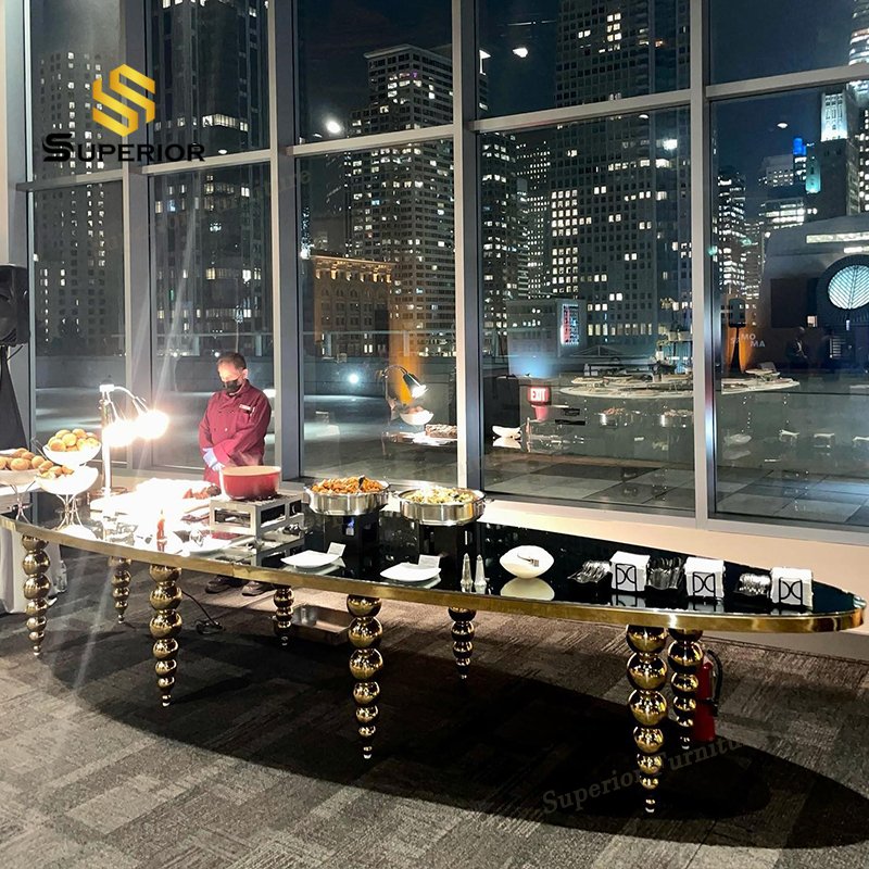 centre de table wedding gold mirror table top wedding tempered glass tables for wedding and party