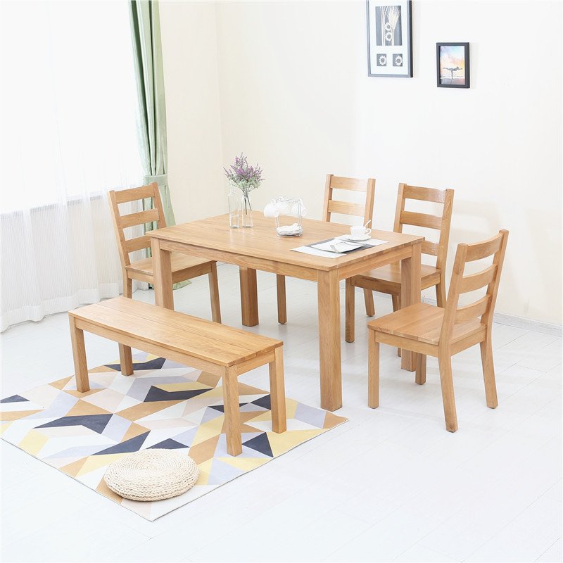 Cheap Factory Price Nordic Style Beautiful Design Minimalist Strong Solid Wood Luxury Chunky Dining Table