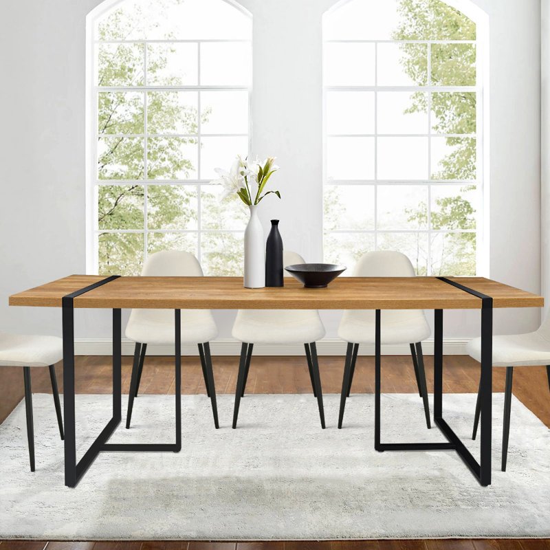 Furniture Luxury Modern Restaurant Modern Design Square Shape Natural Wood Dining Table