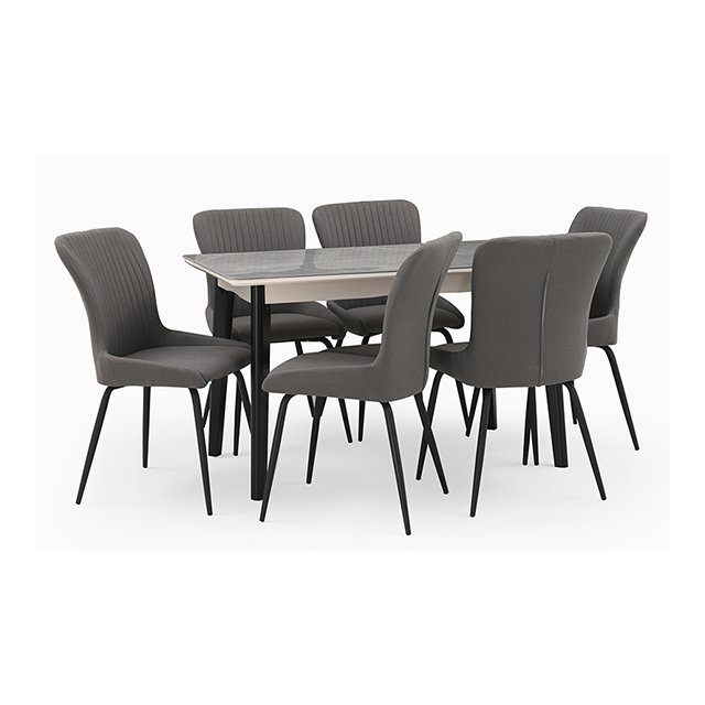 TIVOLI ITALIAN SINTERED STONE DINING TABLE SET 6S
