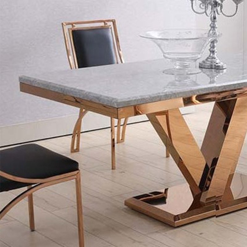 Modern dining table set marble top luxury rectangular dining table set 4 seater 6 8 dining room furniture