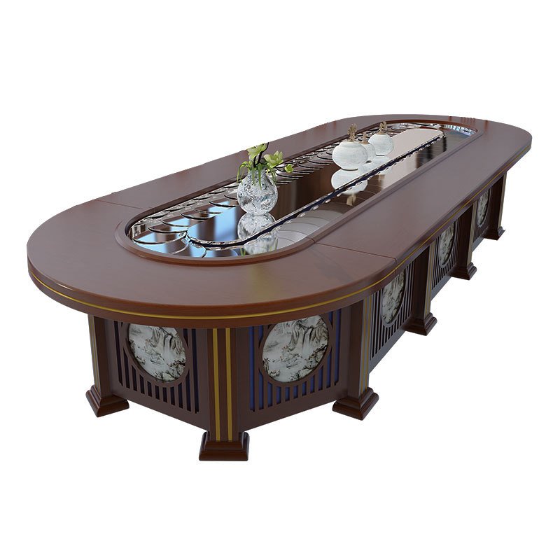 Hotel Electric Dining Table New Chinese-Style Oval Rectangular Box Room Conveyor