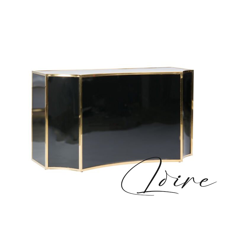 Half Moon Gold Stainless Steel Frame Luxury Acrylic Bar Table For Wedding Events