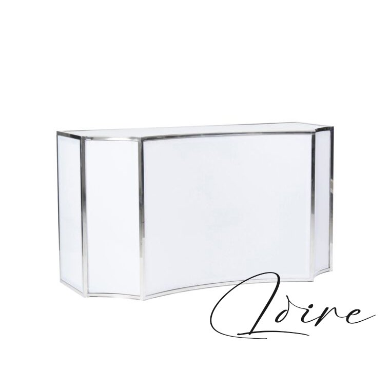 Half Moon Gold Stainless Steel Frame Luxury Acrylic Bar Table For Wedding Events