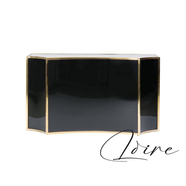 Half Moon Gold Stainless Steel Frame Luxury Acrylic Bar Table For Wedding Events