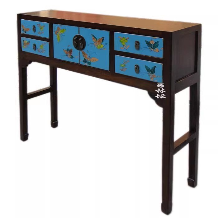 New Chinese style lodgings elm painted antique Entryway cabinets light luxury foyer cabinets dressing table