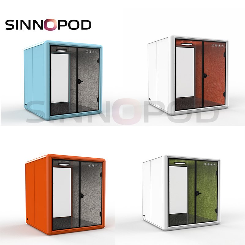 Home studio booth aluminum structure musical acoustic booth soundproof booth work pod home office pod with chair and table