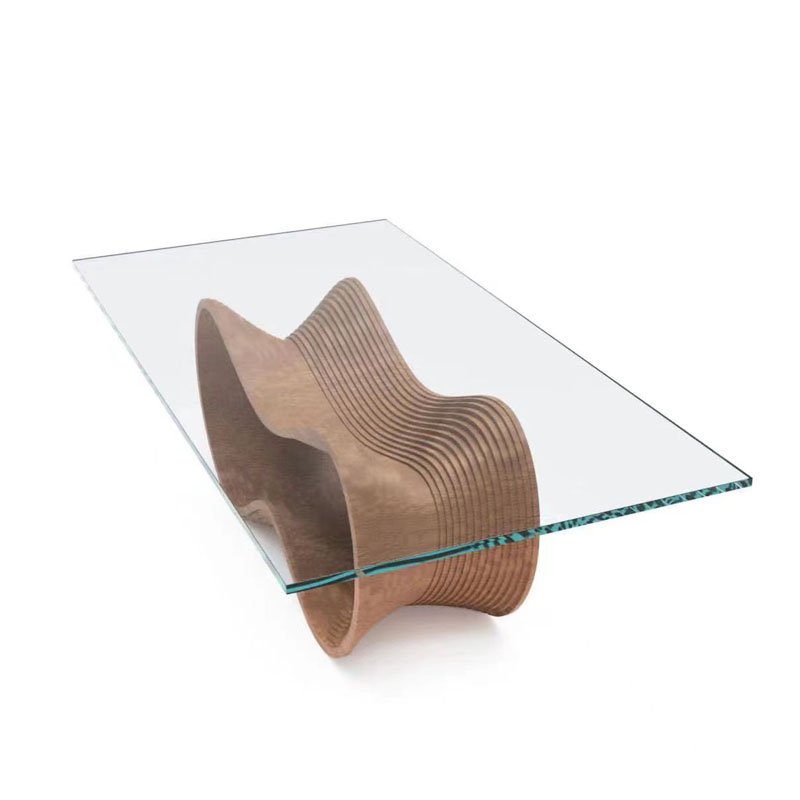 modern big square glass top solid wooden base dining table for set 4 6 8 10 seater chairs living room furniture