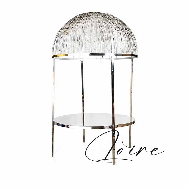 Wedding Supplier Table Shining Stainless Steel Round Wedding Dining Table Crystal Marriage Dome Table