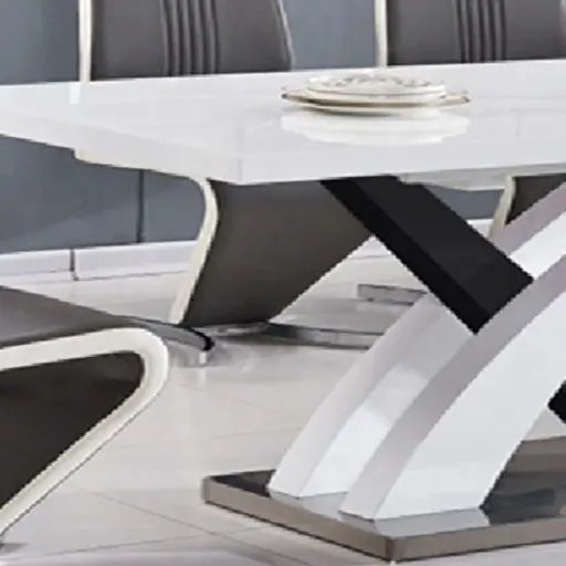 Popular Sale Modern Italian Design X Shape Base Extension High Gloss MDF Table for Dining Room