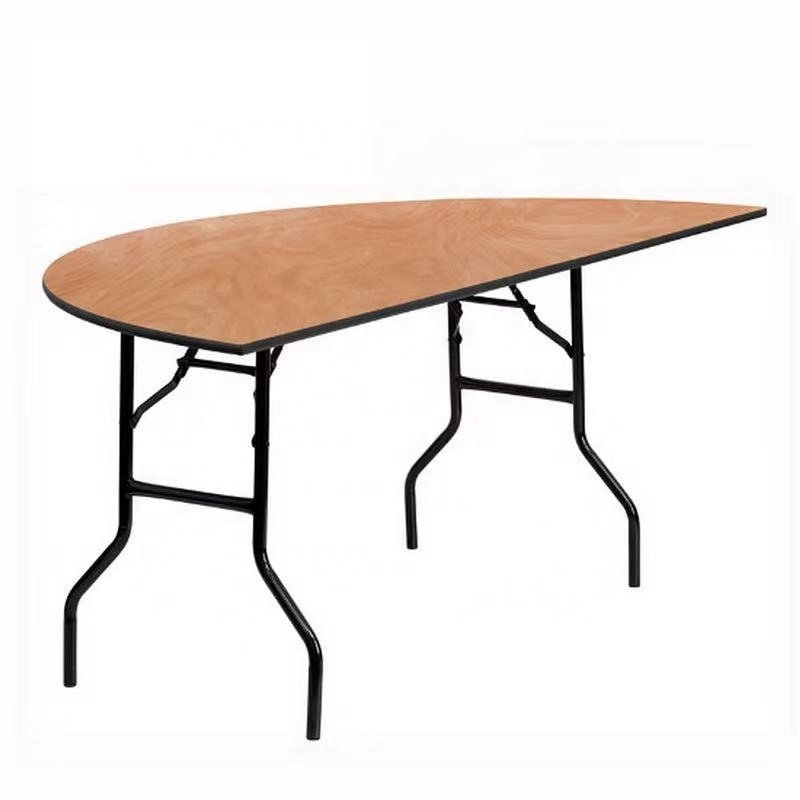 8ft 6ft 72" round rectangle Hotel restaurant dining hall meeting room backyard garden outdoor folding table wooden not plastic
