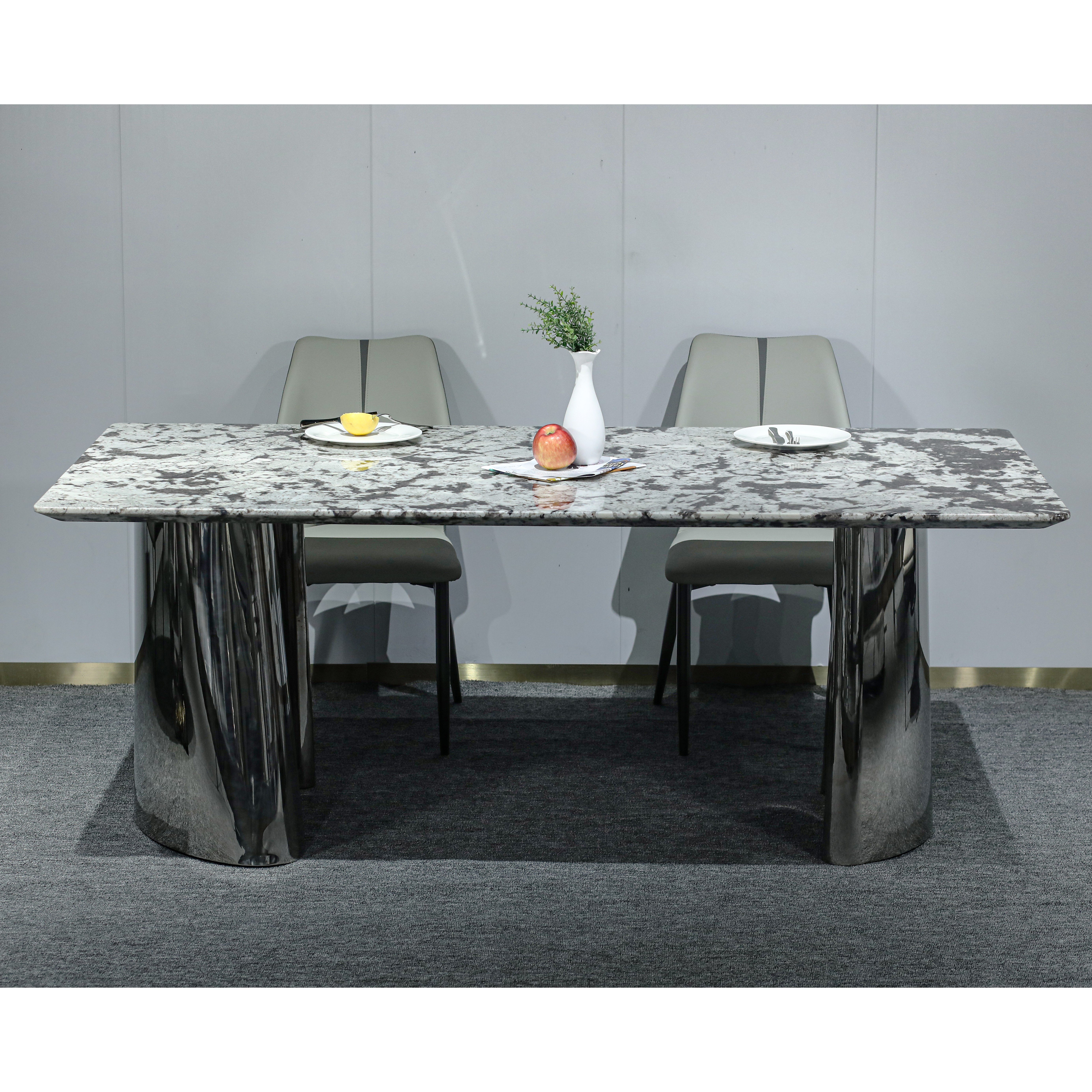 Marble Metal Dining Table for Kitchen for Restaurant Household and Hotel Use