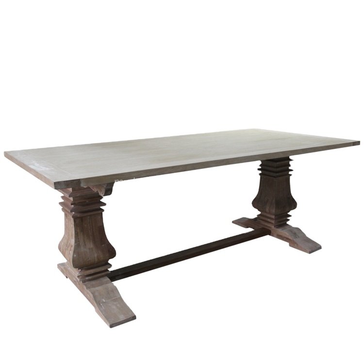 MRS WOODS Solid oak wooden vintage dining table