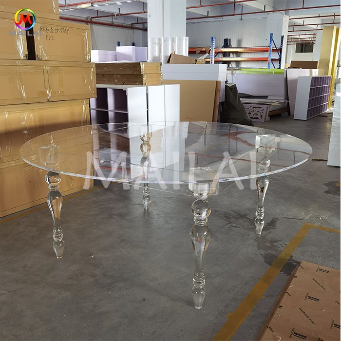 Bride and Groom Wedding Acrylic Tables Round Dining Table Clear Transparent Acrylic Wedding Table