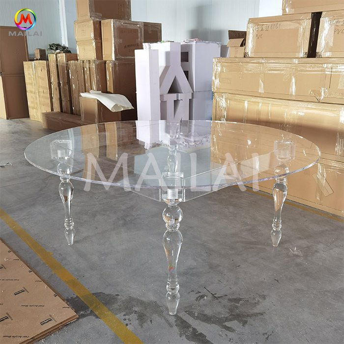 Bride and Groom Wedding Acrylic Tables Round Dining Table Clear Transparent Acrylic Wedding Table