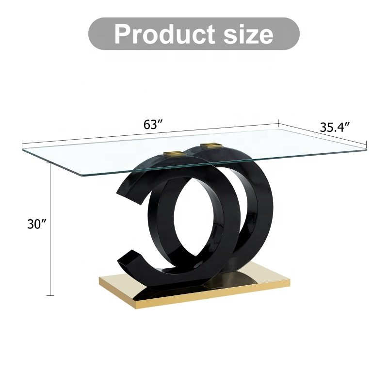 Glass Dining Tables,dining Table Set 6 Seater,equipped with 0.39 "tempered Glass Home Furniture Modern Dining Chairs 2pcs