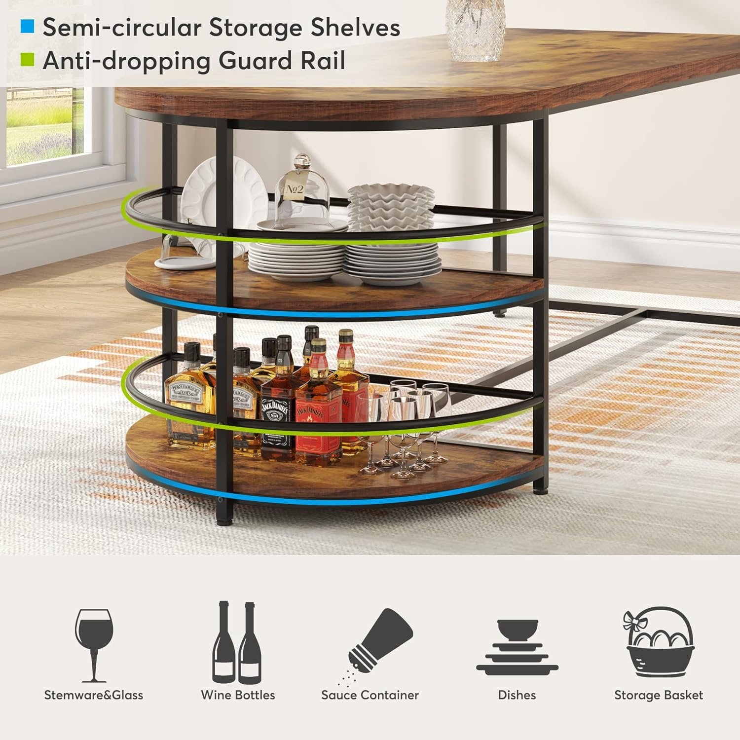 Home Decor Island Kitchen Dinning Table Dining Table Set With Storage
