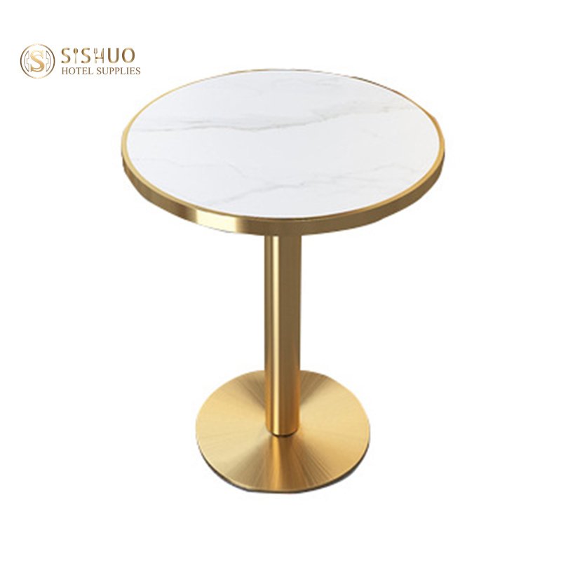 contemporary dining room furniture stone rectangle dining table gold luxury restaurant dining table