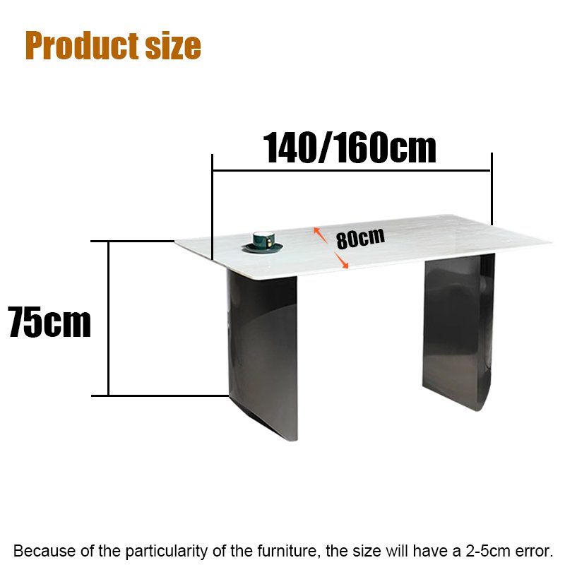 SUKE Dining Furniture Rectangle Dining Table Metal Banquet Long Marble Food Table Modern Dining Set Match 2 Chair